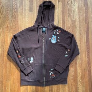 Her Universe Studio Ghibli My Neighbor Totoro Oversized Thermal Hoodie Brown Sm